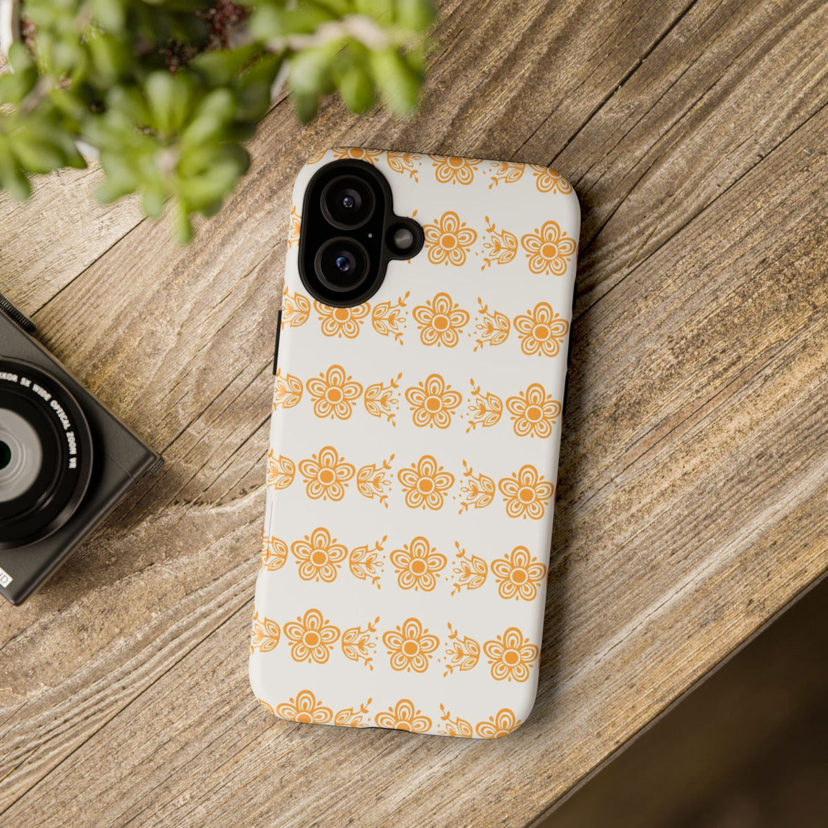 Pyrex Golden Butterfly Floral Phone Case, Tough Cases for Stylish Protection, Gift for Her, Durable, Trendy Floral Design, Cell Phone Cover