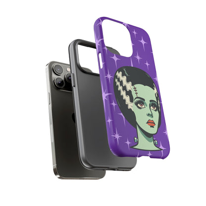 Bride of Frankenstein Retro Mid Mod Horror Buff Purple Halloween Tough Phone Case