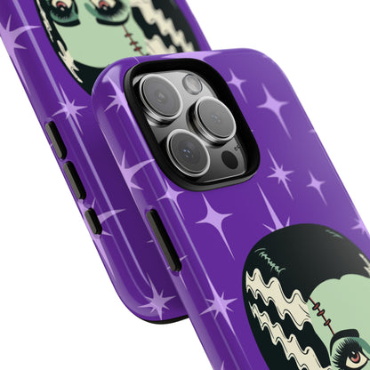 Bride of Frankenstein Retro Mid Mod Horror Buff Purple Halloween Tough Phone Case