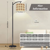Mid Century Modern Interlocking Geometric, Terracotta Sage Charcoal Arc Floor Lamp - Mid Century Modern Gal