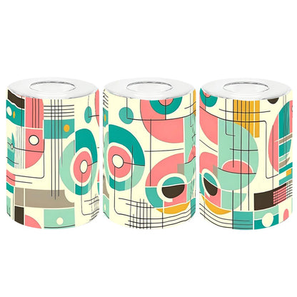 Mid Modern Bahaus Designed Geometric Cylindrical Glass Lampshades - Mid Century Modern Gal