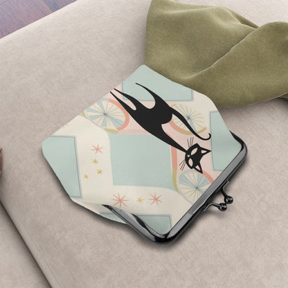 Kitschy Atomic Cat Mid Century Mod Coin Purse - Mid Century Modern Gal