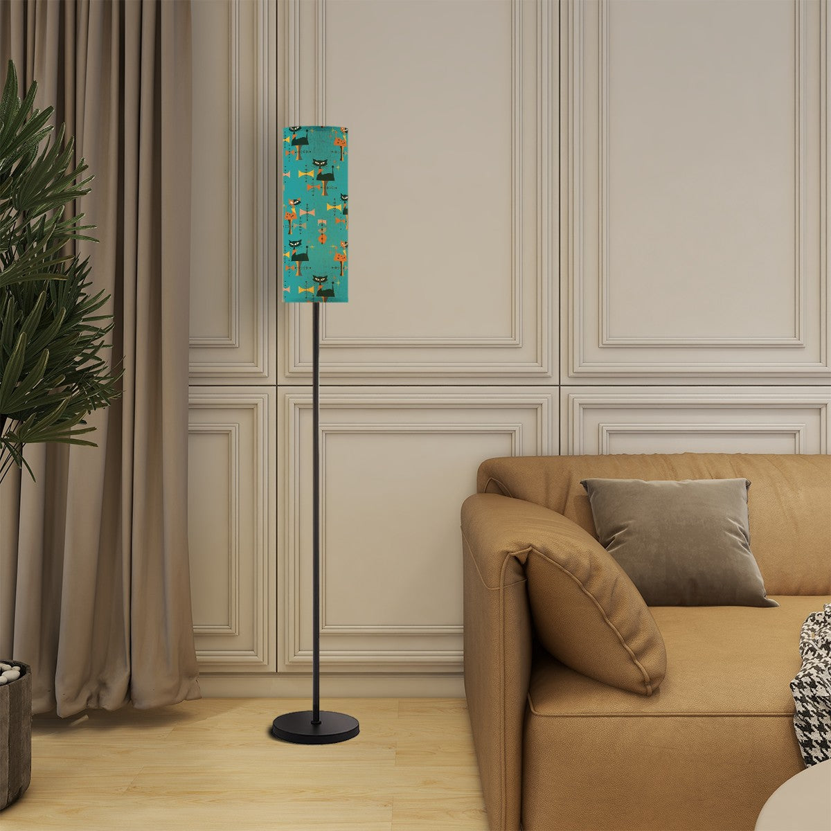 Mid Century Modern Designed Floor Lamp With Atomic Cats, Kitschy Mod Room Lighting - Mid Century Modern Gal