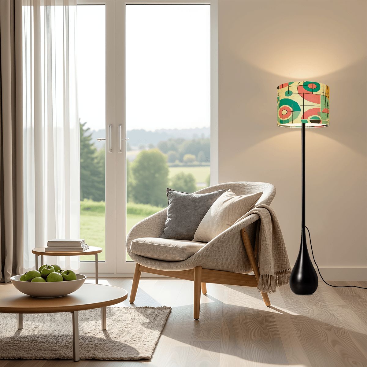 Mid Century Modern Bauhaus Geometric Designed, Teardrop Shaped Floor Lamp - Mid Century Modern Gal