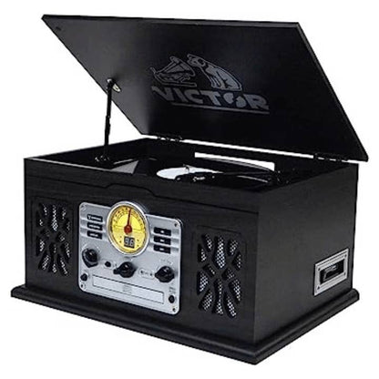 Wholesale Victor State 7-in-1 Wood Music Center with 3-Speed Turntable