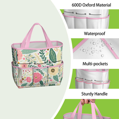 Floral Pink Mid Century Modern Garden Tool Bag