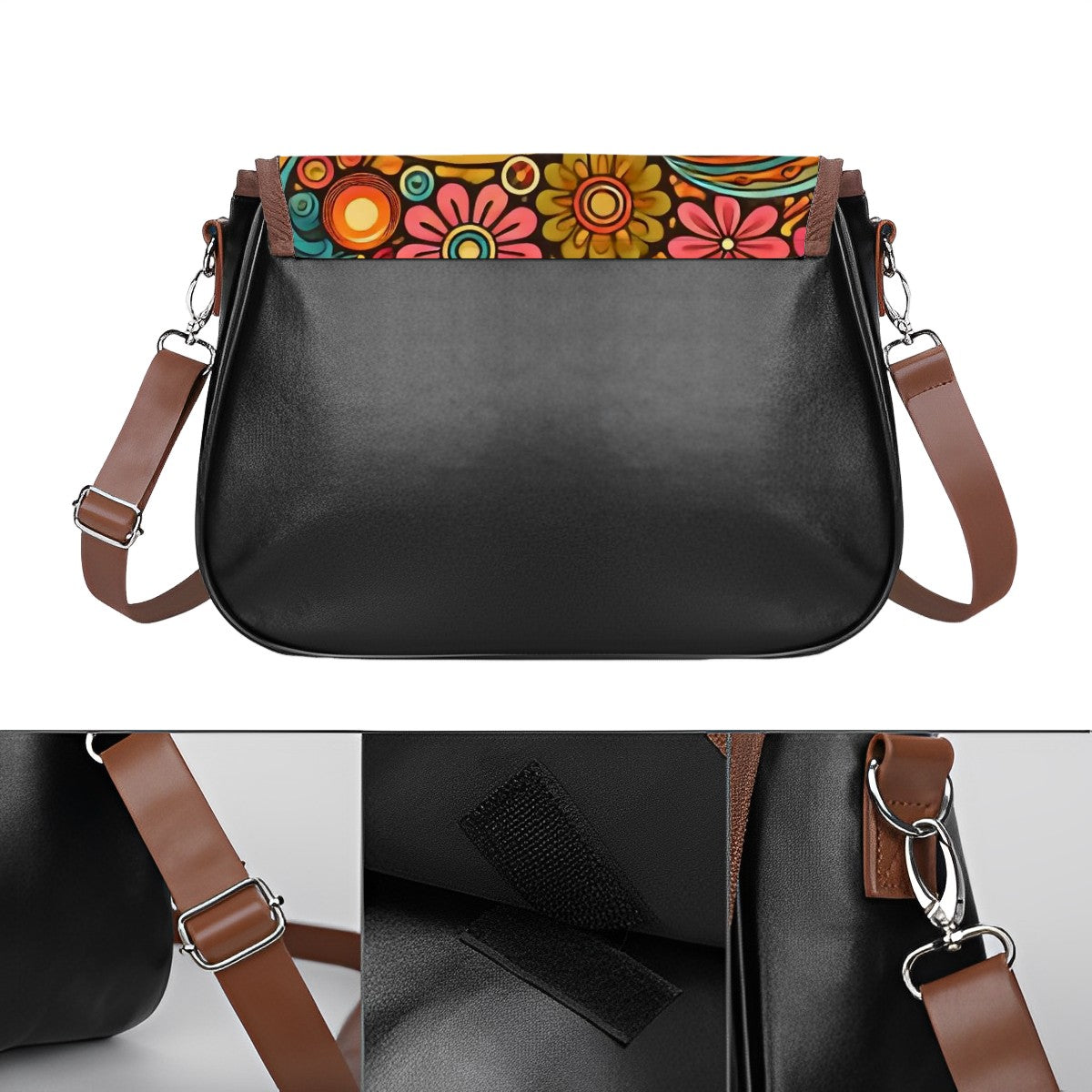 Happy Hippie Retro 60s 70s Crossbody, Shoulder Bag - Mid Century Modern Gal