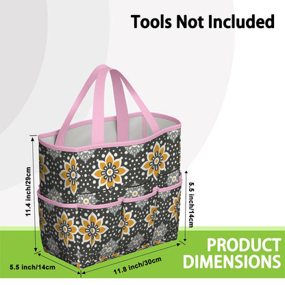 Floral Bohemian Retro Gray Yellow Modern Garden Tool Bag