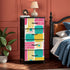 Mid Century Modern Palm Springs Modernism Teal Pink Yellow 4-Drawer Dresser - Mid Century Modern Gal