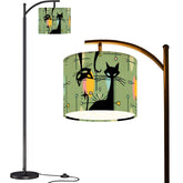 Atomic Starburst Atomic Cat Green Yellow Sputnik Designed MCM Arc Floor Lamp - Mid Century Modern Gal