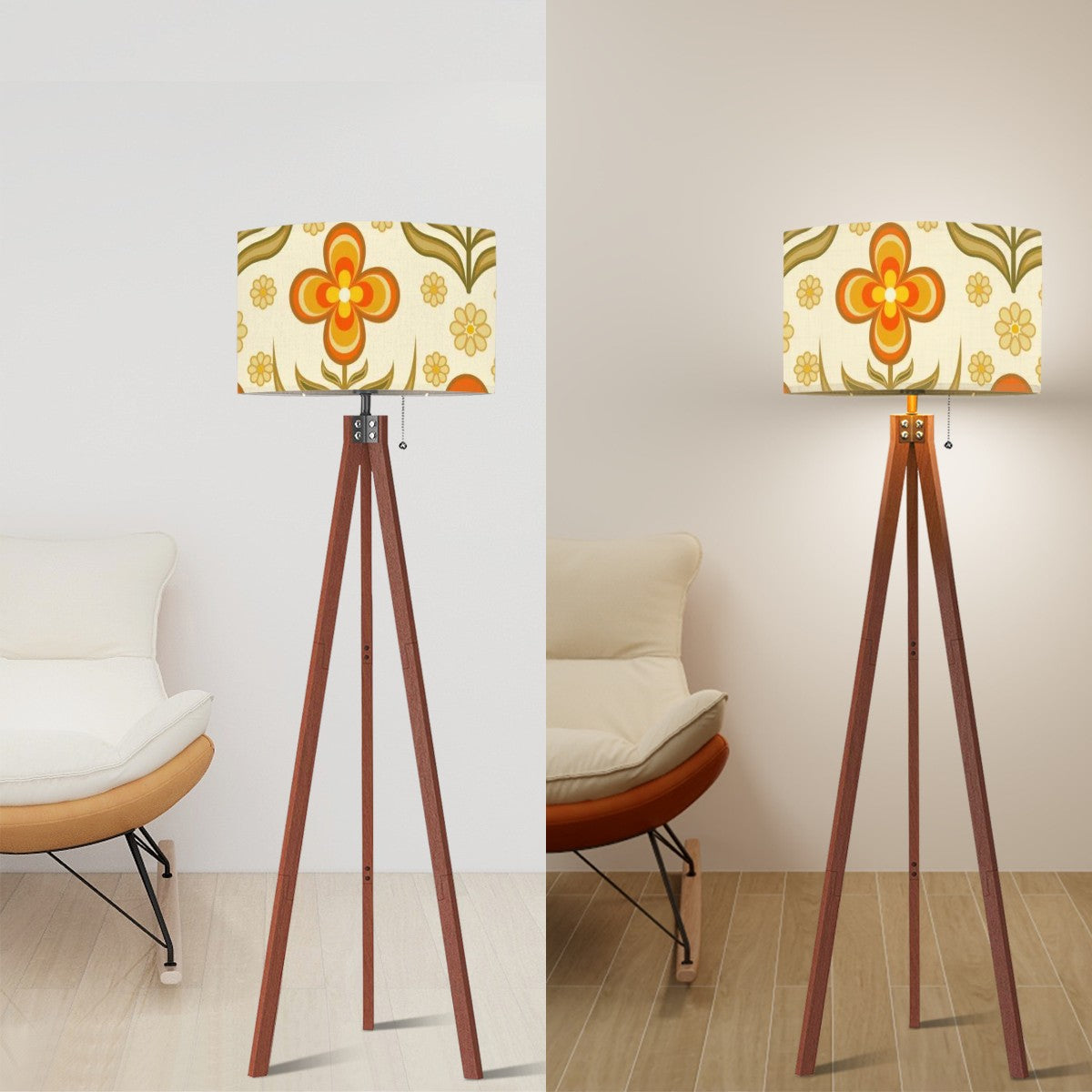 Flower Power Groovy Mod Retro Floor Lamp - Mid Century Modern Gal