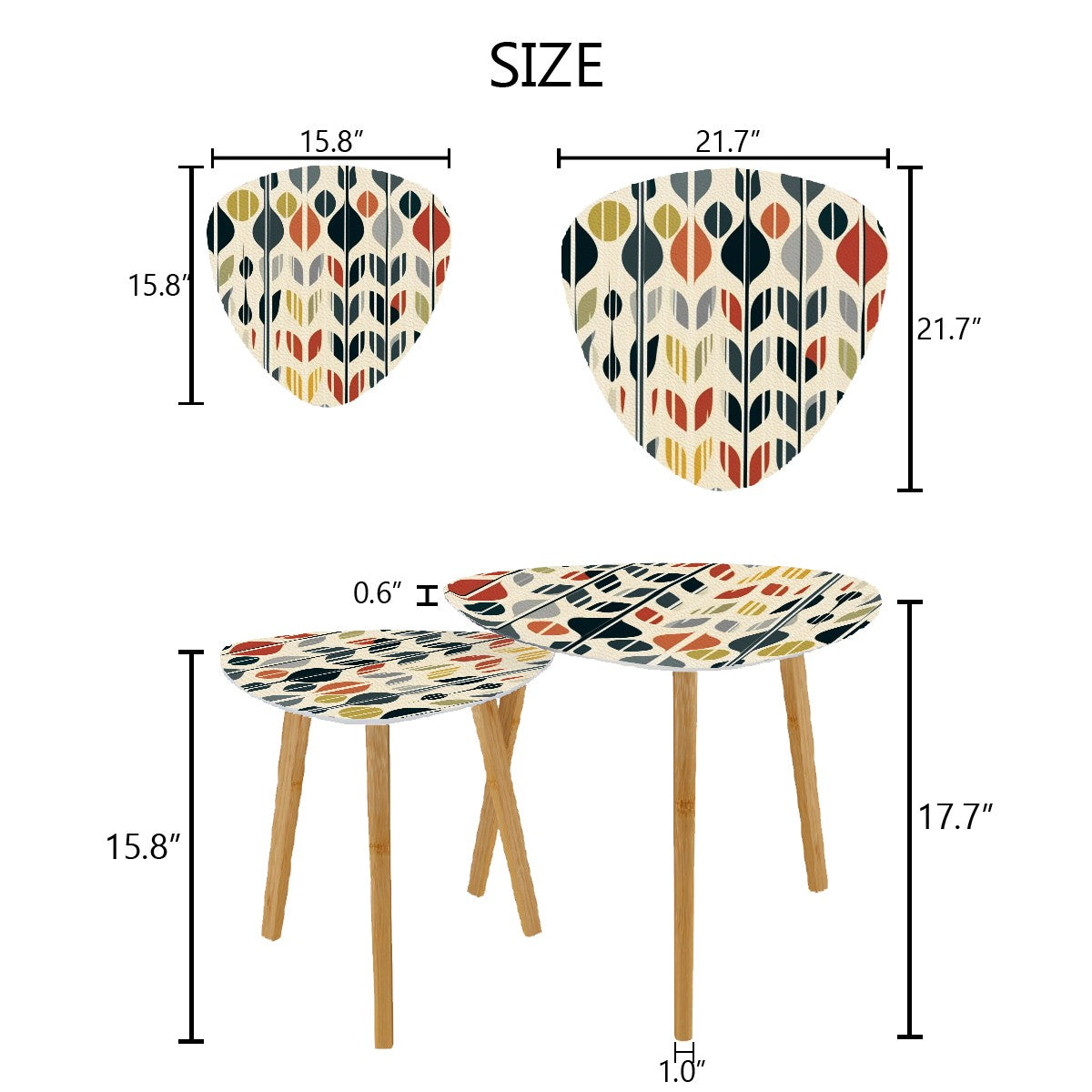Mid Century Modern Danish Scandinavian Designed Retro Mod Nesting Tables - Mid Century Modern Gal