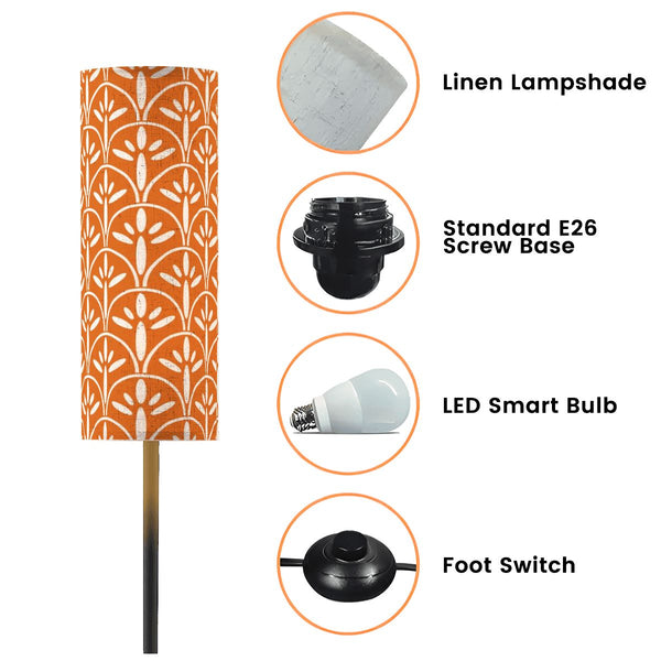 Art Deco Colorful Abstract Floor Lamp | Orange Mid Century Modern Lighting