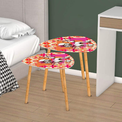 Mid Century Modern Atomic 50s Poodle Orange, Hot Pink, Retro Nesting Tables - Mid Century Modern Gal
