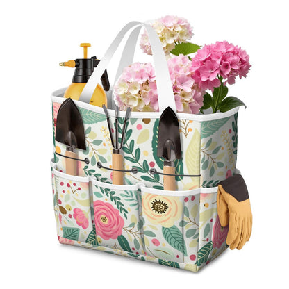 Floral Pink Mid Century Modern Garden Tool Bag - Mid Century Modern Gal