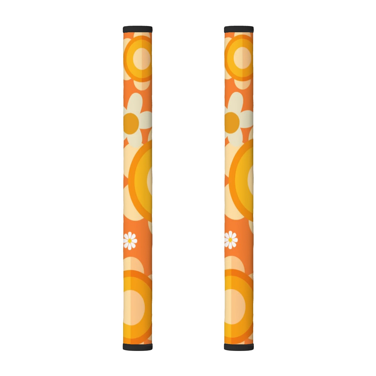 Retro Flower Power Sunshine Orange Refrigerator Handle Covers 2 pcs - Mid Century Modern Gal