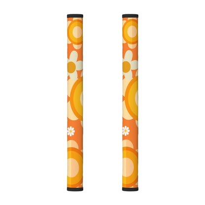 Retro Flower Power Sunshine Orange Refrigerator Handle Covers 2 pcs - Mid Century Modern Gal