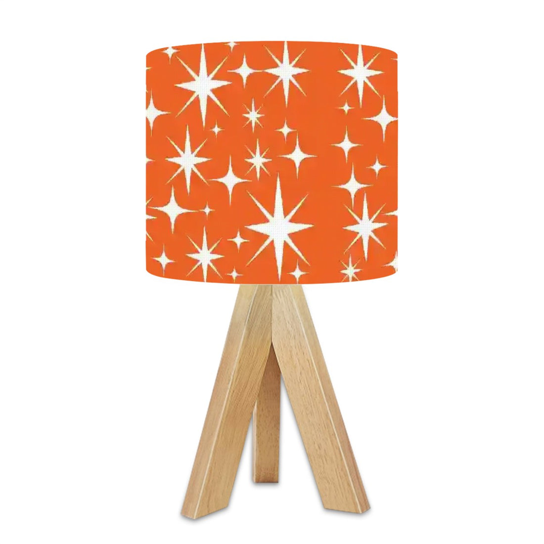 Atomic Starbursts Sinatra Orange Mid Century Modern Tripod Table Lamp - Mid Century Modern Gal