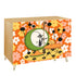 Atomic Groovy Cat, Orange White Mod Floral Kitschy Quirky Mid Century Modern Storage Organization Cabinet - Mid Century Modern Gal
