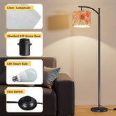 Flower Power Vintage 70s Florals Mid Mod Arc Floor Lamp - Mid Century Modern Gal