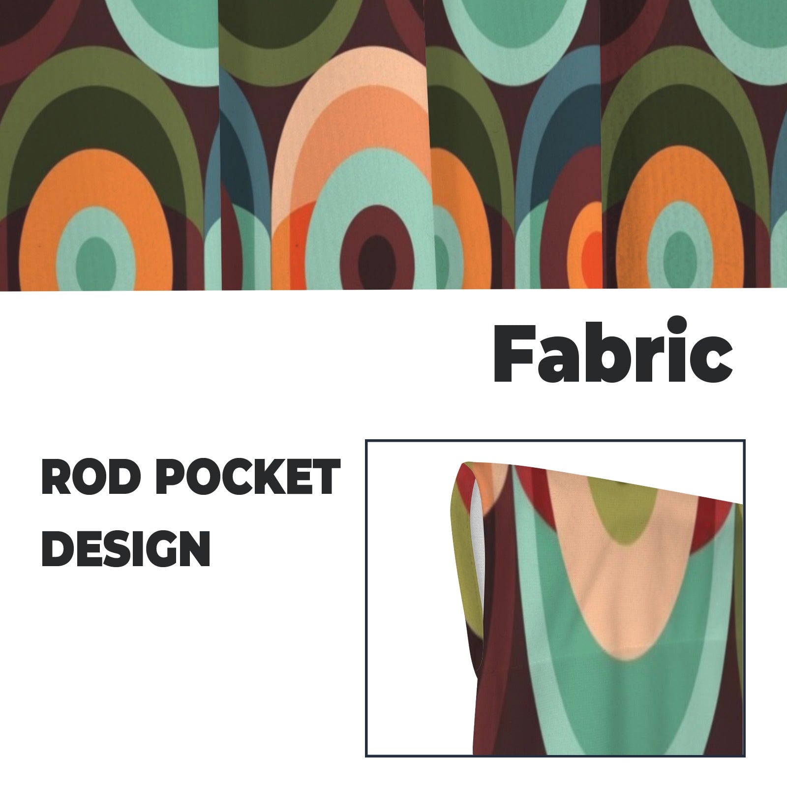 Retro Groovy Mod 60s 70s Kitchen Cafe Curtains - Mid Century Modern Gal