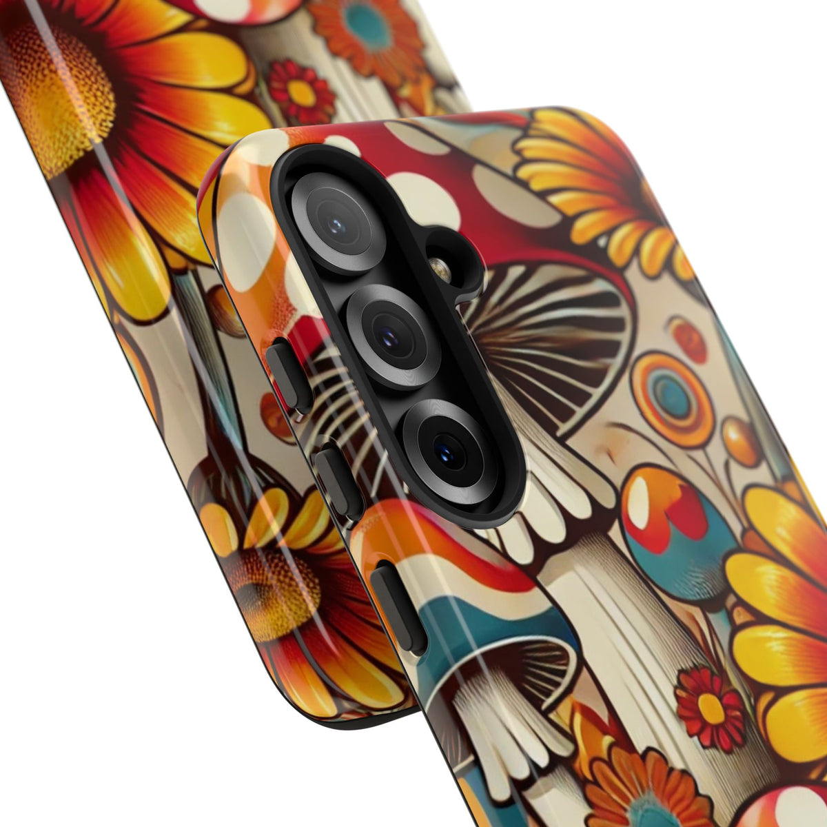 Colorful Mushroom Flower Phone Case - Boho Chic Design