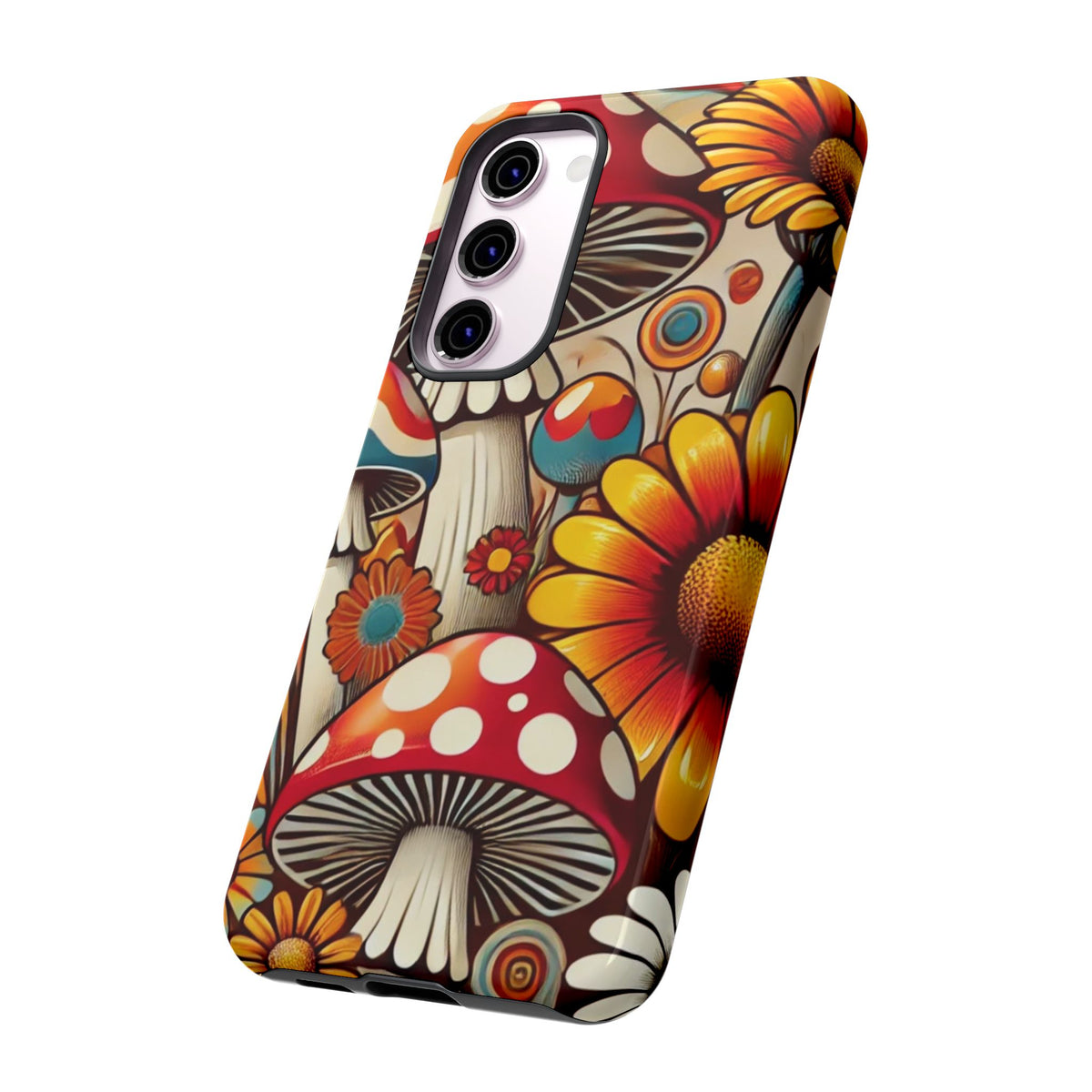 Colorful Mushroom Flower Phone Case - Boho Chic Design