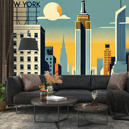 New York City Wallpaper, Peel And Stick Kitschy Fun Wall Murals