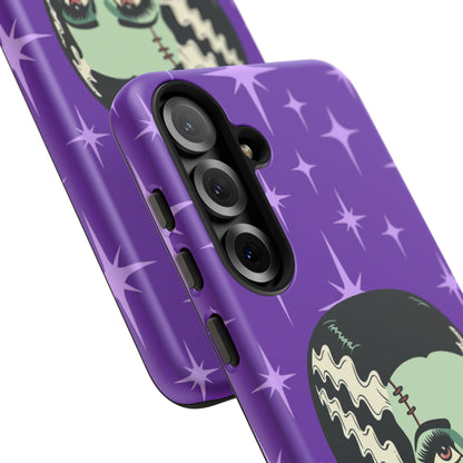 Bride of Frankenstein Retro Mid Mod Horror Buff Purple Halloween Tough Phone Case