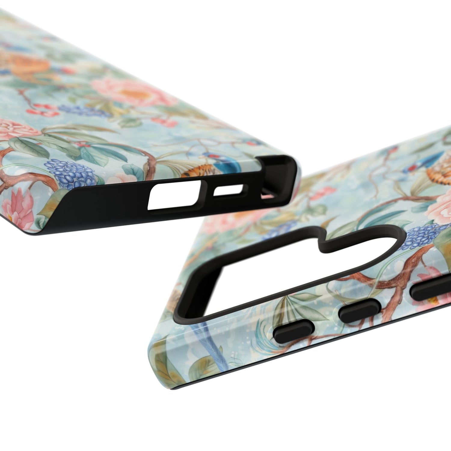 Chinoiserie Designed Floral Pheasant Phone Case with Bird Design