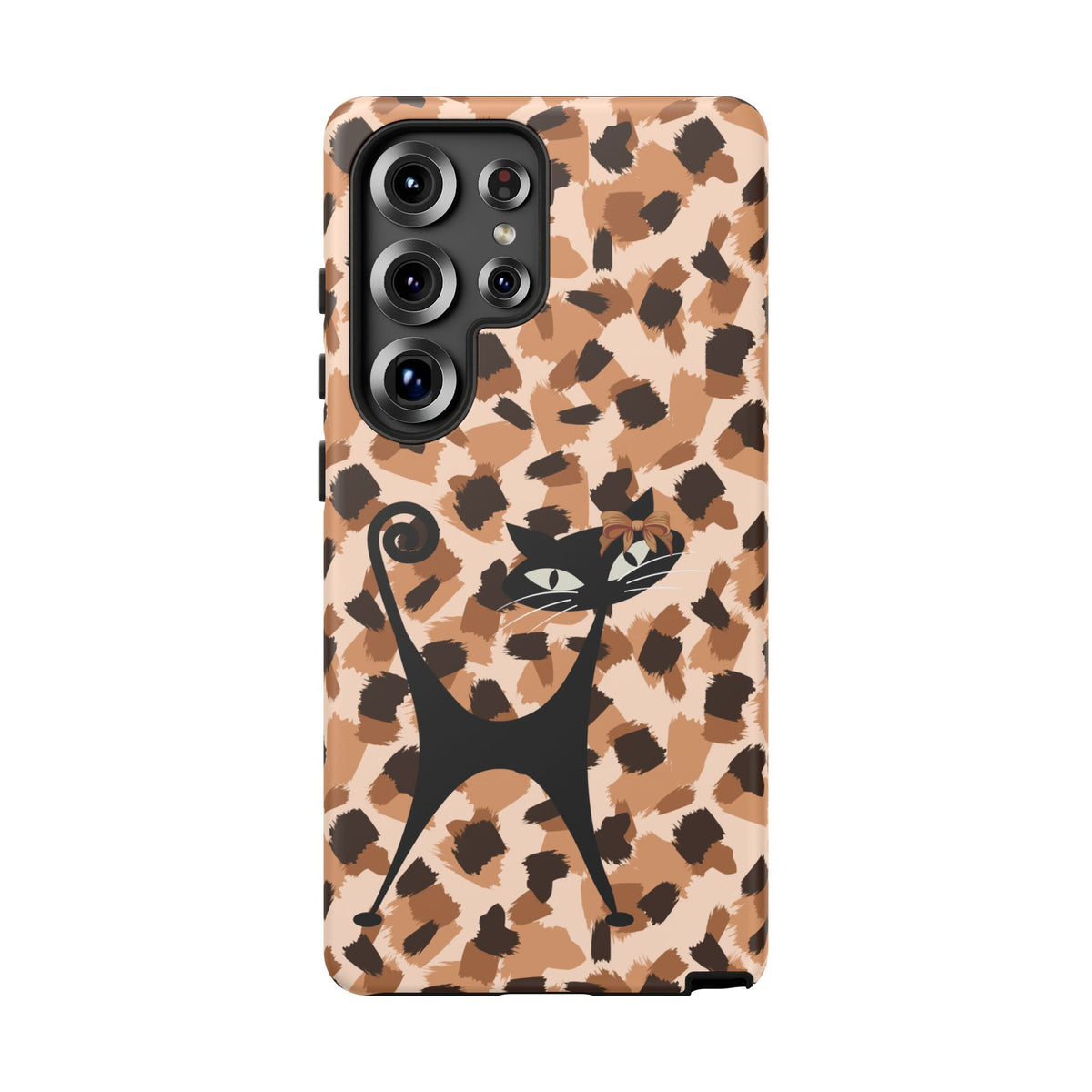 Mid Century Modern Atomic Cat, Animal Print Kitschy Trendy Smart Phone Tough Cases