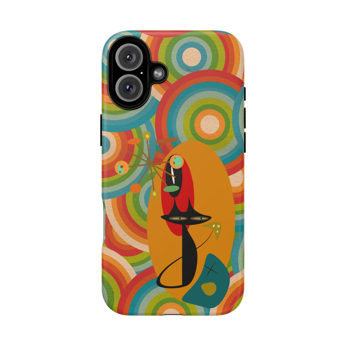 Atomic Cat, Retro 70's Pattern, MCM Smart Phone Tough Phone Case