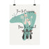 Atomic Cat Office Poster, Mid Mod Kitschy Cute Squad Cats-Themed Art Poster - Mid Century Modern Gal
