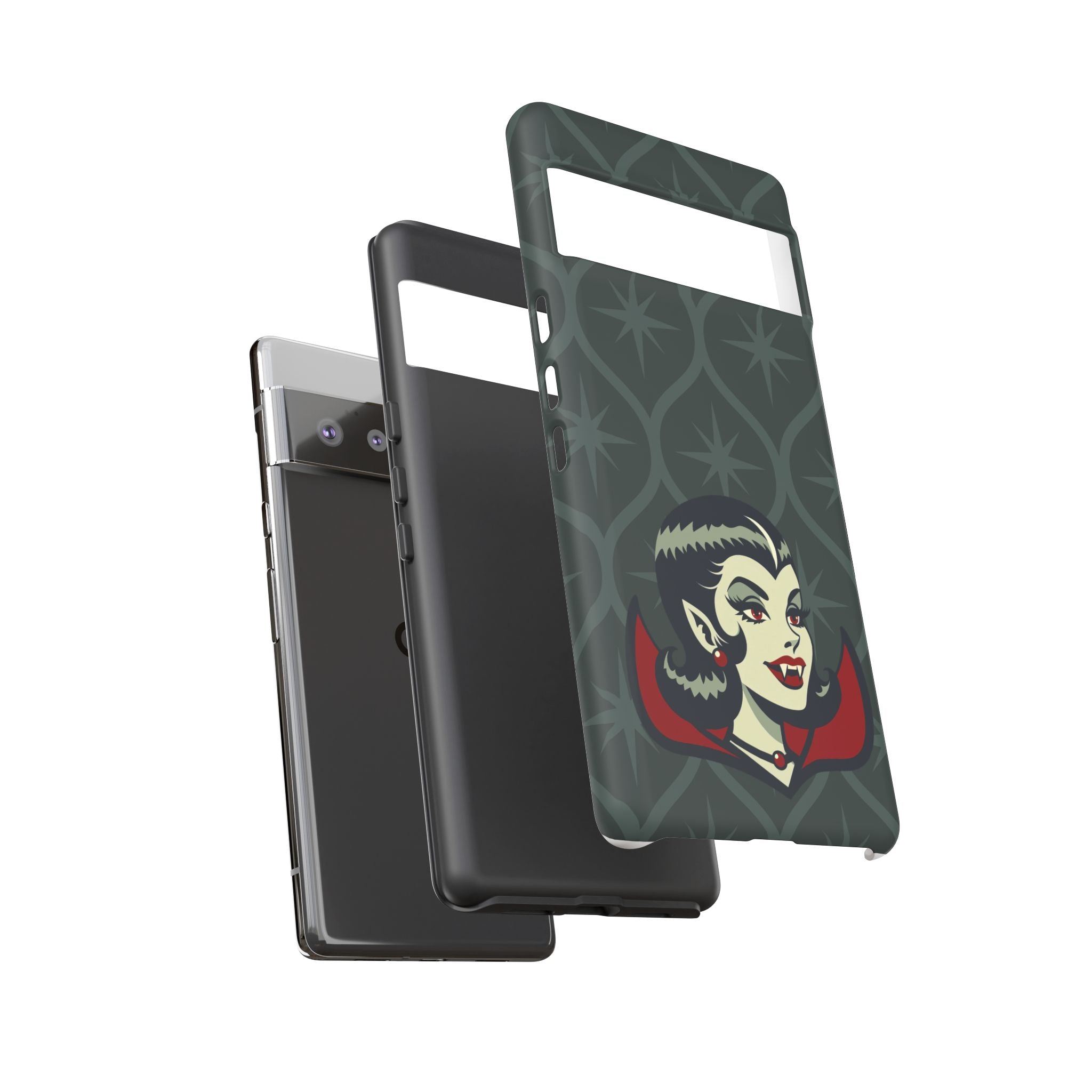 Vampire Dracula Girl Halloween Goth Horror Buff MCM Green Tough Phone Case