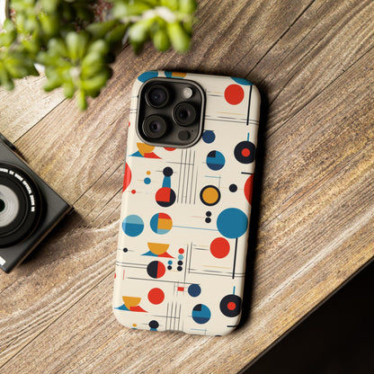 Mid Mod Bauhaus Designed iPhone, Samsung, Retro Phone Tough Cases