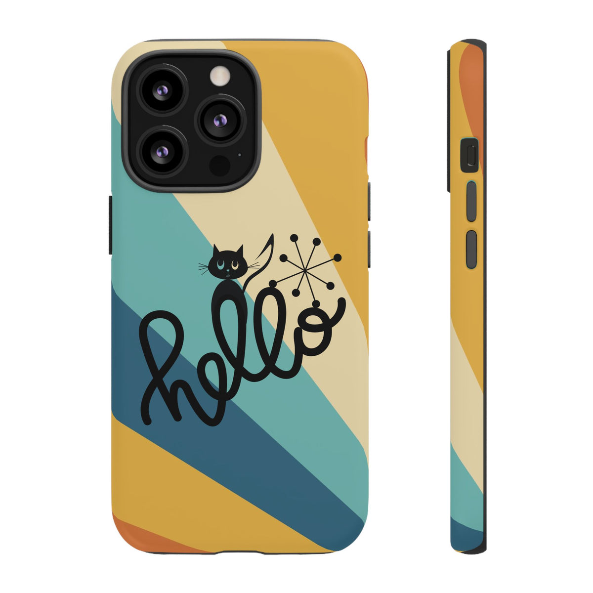 Atomic Groovy Cat, Retro, Kitschy, Hello Starburst, Mid Mod Smart Phone Tough Phone Cases - Mid Century Modern Gal