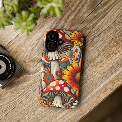 Colorful Mushroom Flower Phone Case - Boho Chic Design