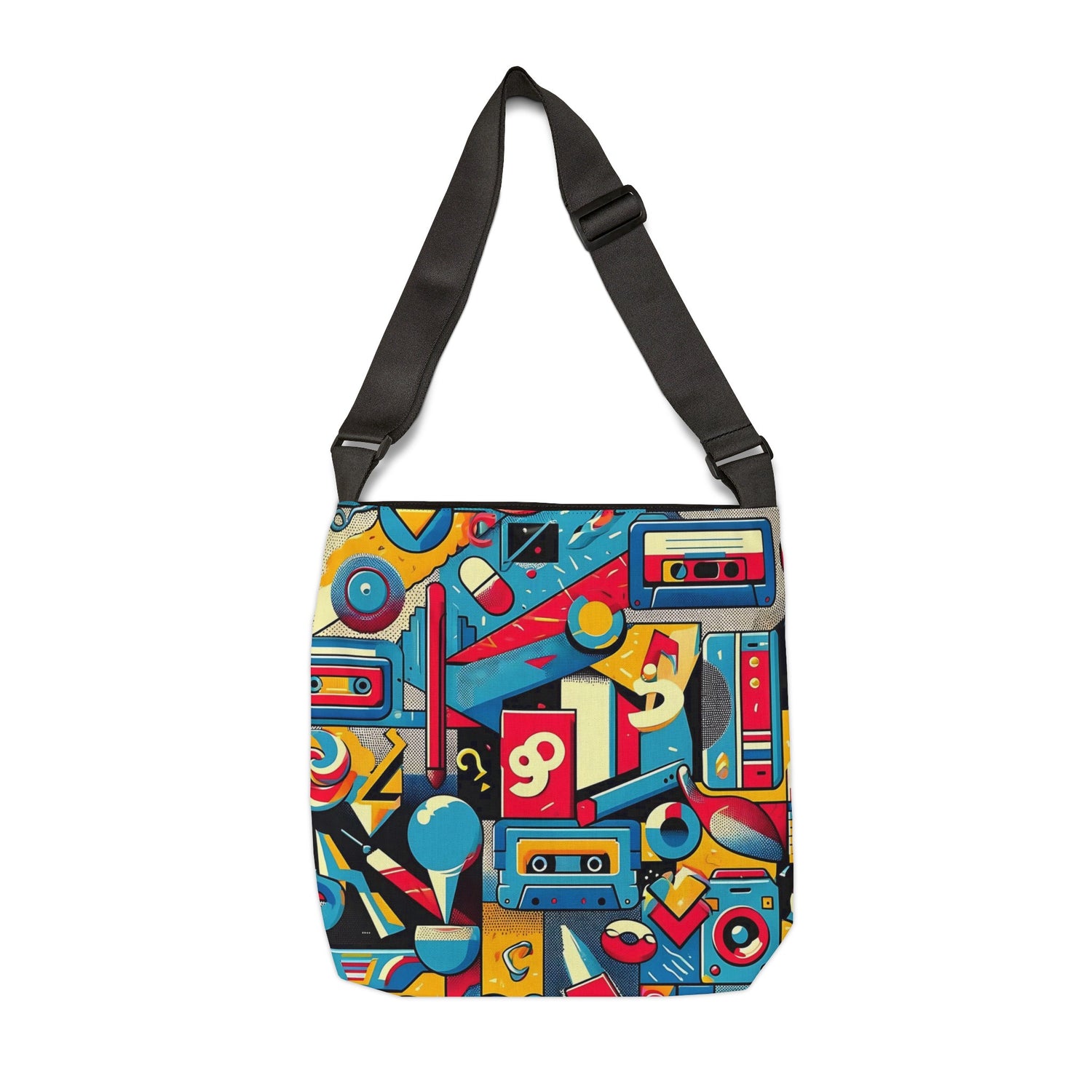 Hip 90s Retro Groovy Gifts For 90s Lover, Adjustable Tote Bag