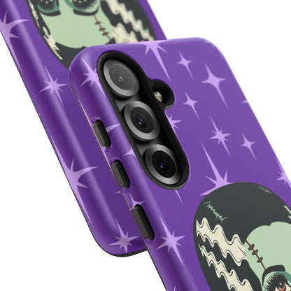 Bride of Frankenstein Retro Mid Mod Horror Buff Purple Halloween Tough Phone Case
