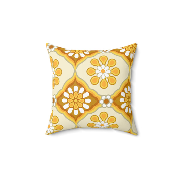 Daisy Flower Power Groovy 70s Retro Pillow Cover And Insert