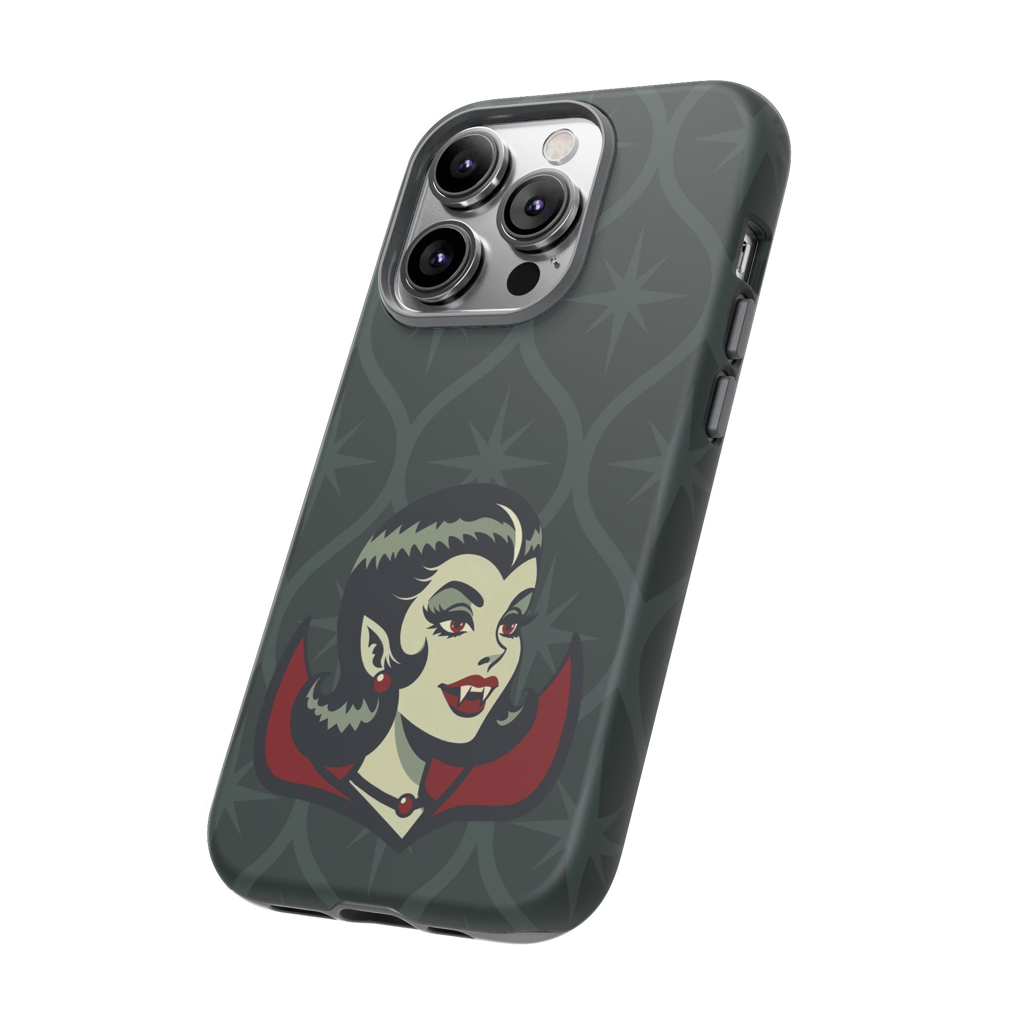 Vampire Dracula Girl Halloween Goth Horror Buff MCM Green Tough Phone Case