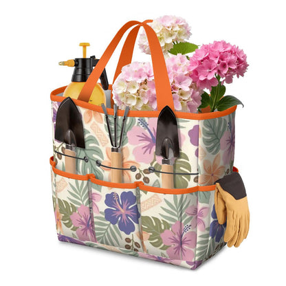 Retro Tropical Tiki Summer, Hawaiian Hibiscus Purple Garden Tool Bag - Mid Century Modern Gal
