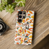 Atomic Cat Mid Mod Orange, Yellow, Groovy Cat Smart Phone Tough Cases - Mid Century Modern Gal