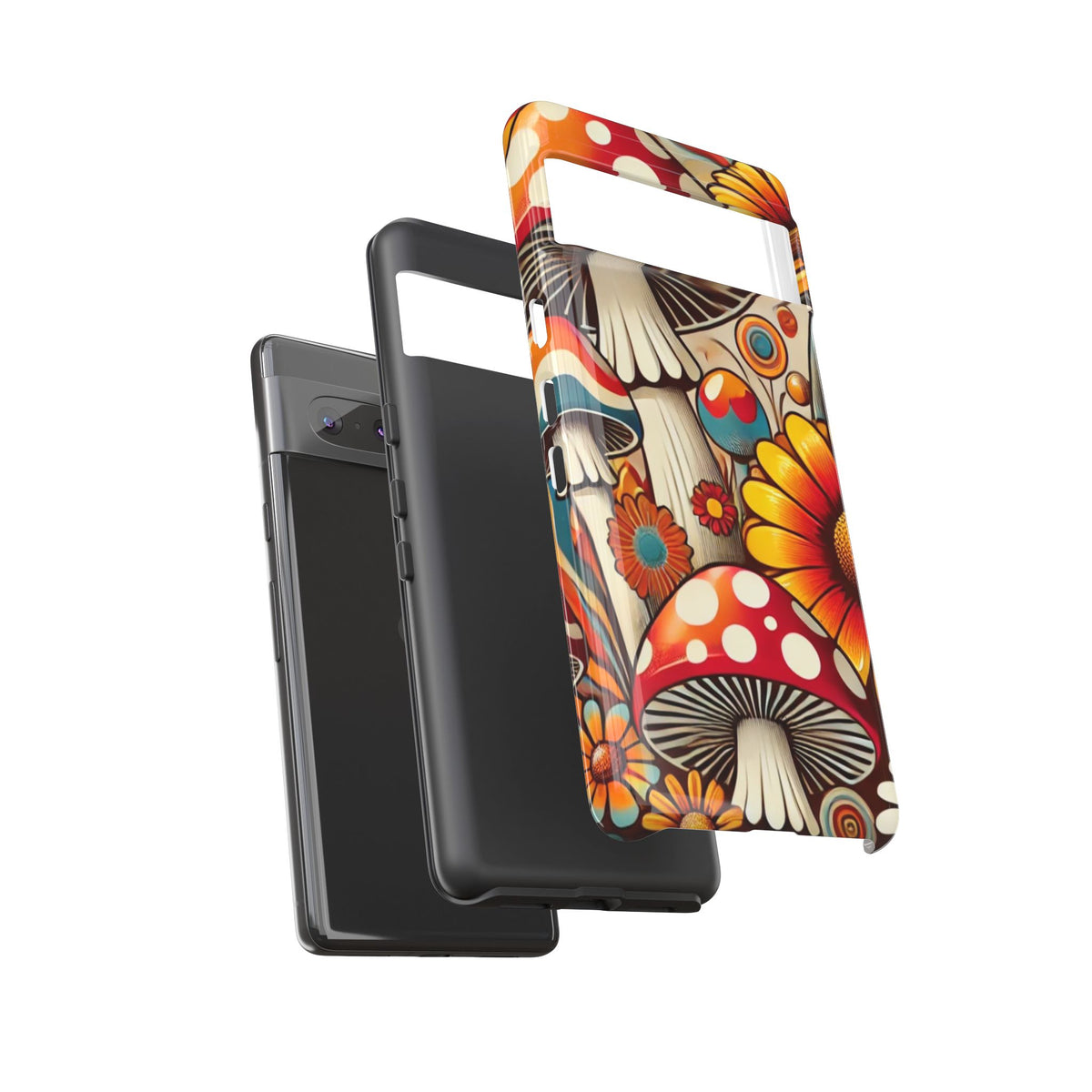 Colorful Mushroom Flower Phone Case - Boho Chic Design