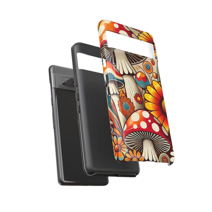 Colorful Mushroom Flower Phone Case - Boho Chic Design
