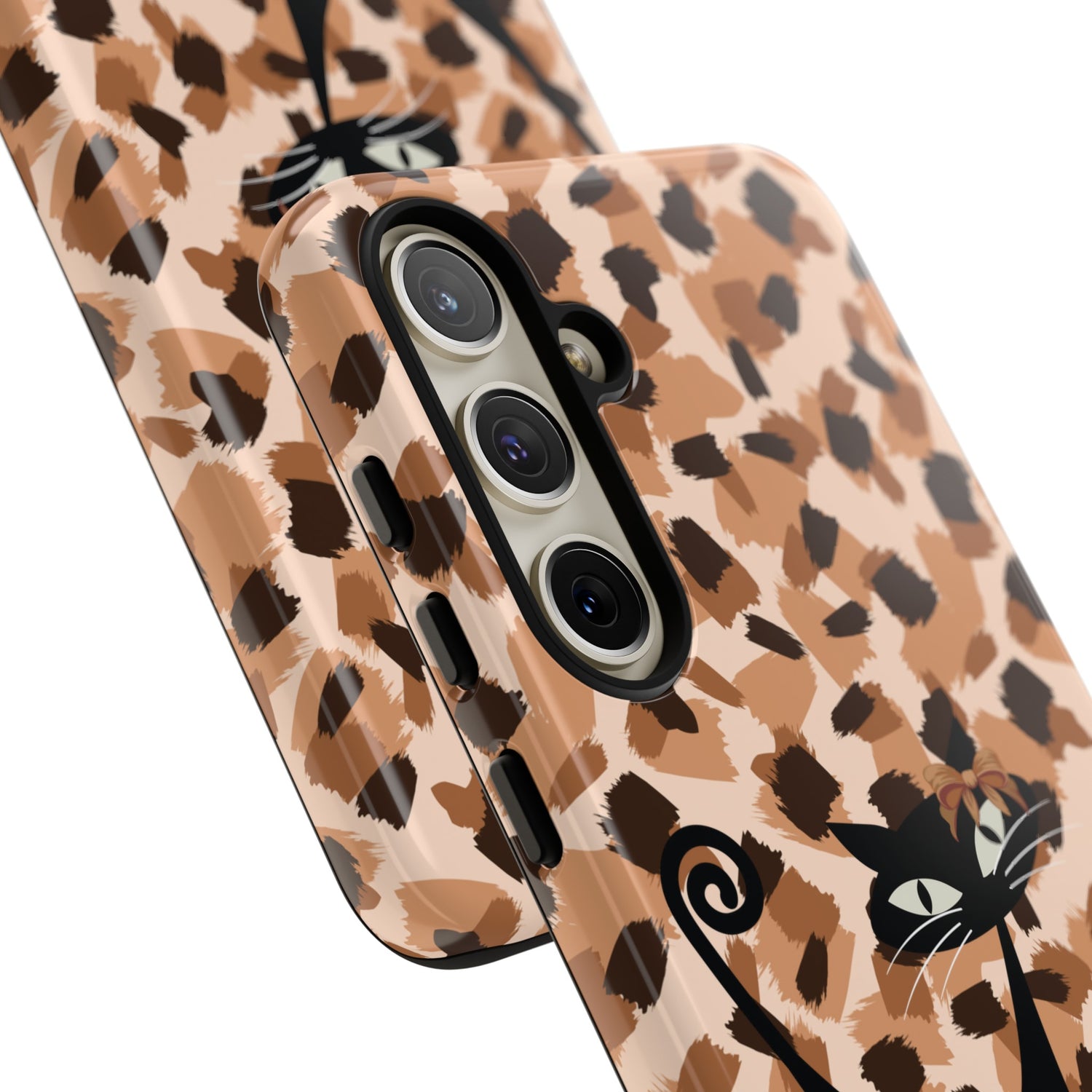 Mid Century Modern Atomic Cat, Animal Print Kitschy Trendy Smart Phone Tough Cases