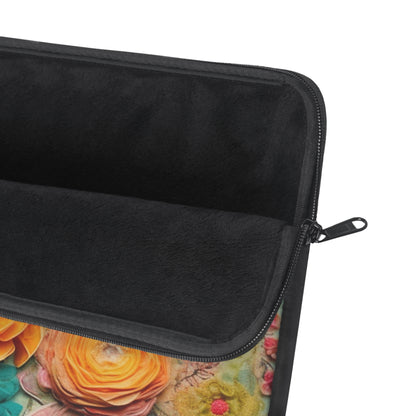 Boho Style, Floral Bohemian Retro Laptop Sleeve