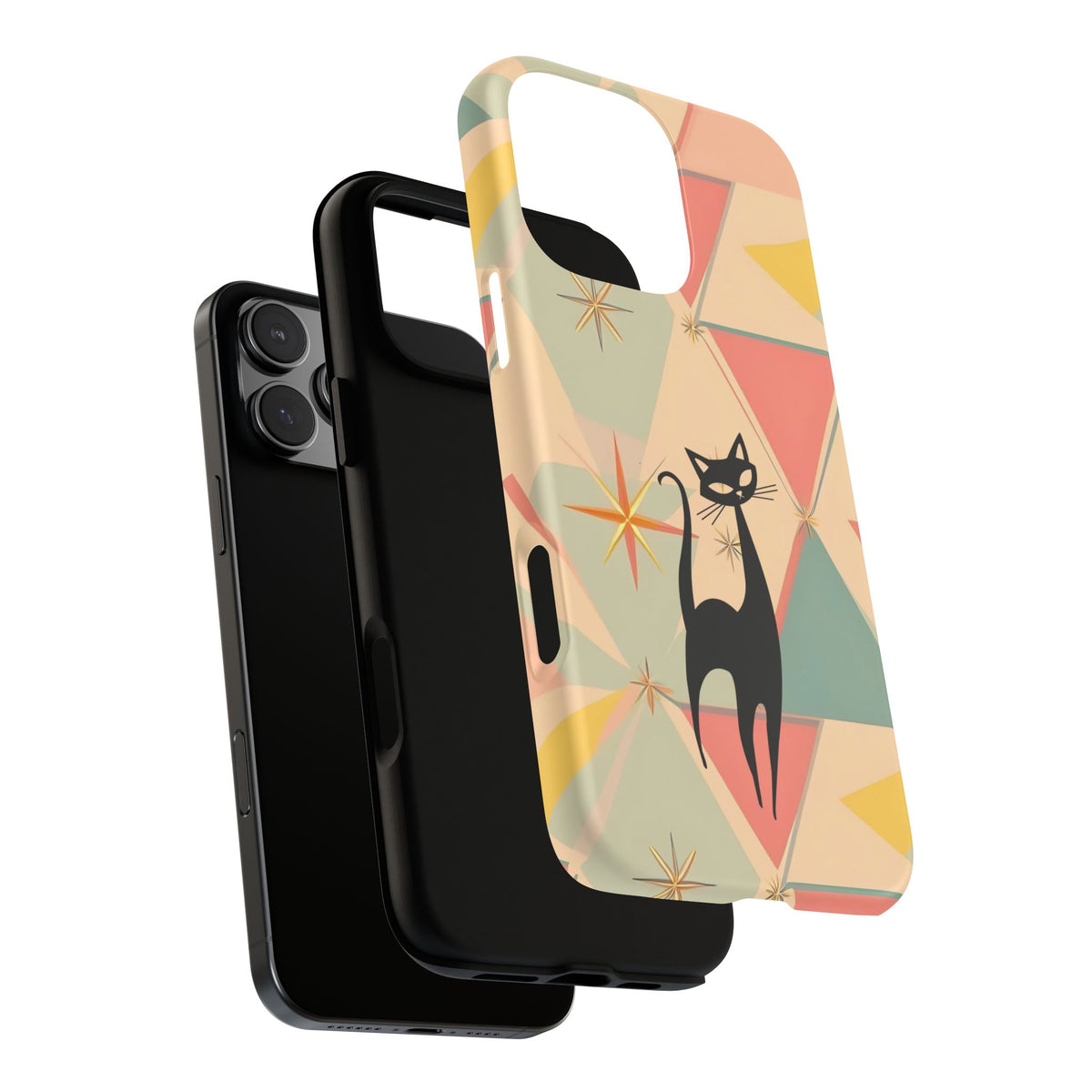 Atomic Cat Mid Mod Retro Cat Phone Case | Tough Cases with Vintage Vibe | Ideal for Cat Lovers