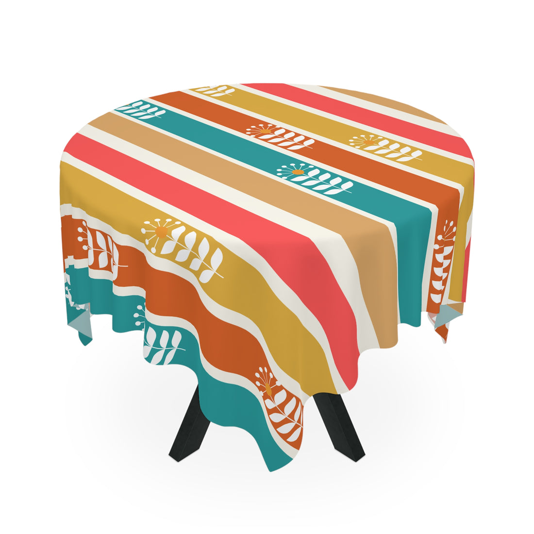 Retro Scandinavian Designed Spring Summer Vintage Floral Tablecloth - Mid Century Modern Gal