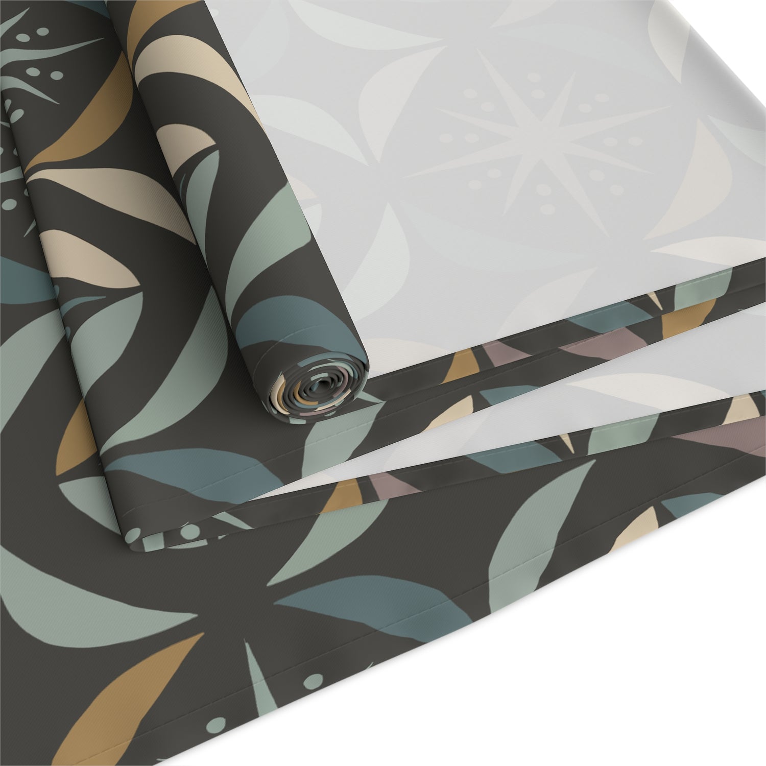Mid Century Modern Elegant Gray Geometric Starburst Table Runner - Mid Century Modern Gal